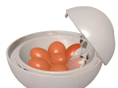 Modern Electric Egg Cooker Appliance Low-poly 3D model