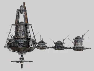 Buoy City VFX Kitbash Model 3D model