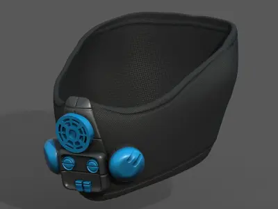 Gas mask respirator scifi futuristic 3d model  Low-poly 3D model 8