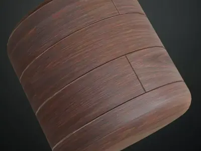 Antique High-Gloss Parquet Floor PBR Seamless Texture