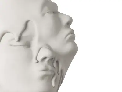 Surreal Sculpture Clay faces 3D model