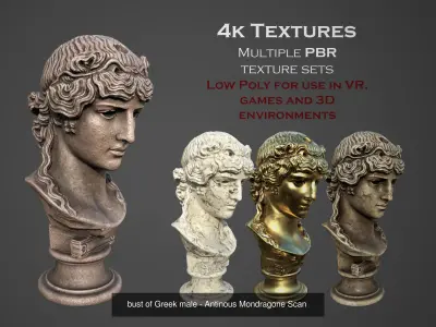 ancient statues and busts variety collection 2 - 50 models  3D Model Pack