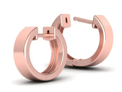 Delicate Fine Hoop Earrings 15mm 5mm wide 3D print model 3D print model