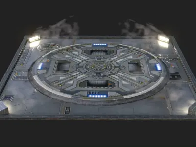 Landing Pad for Games Low-poly 3D model