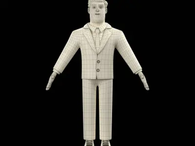 Businessman Cartoon Character Illustration 3D model 3D model 3D model