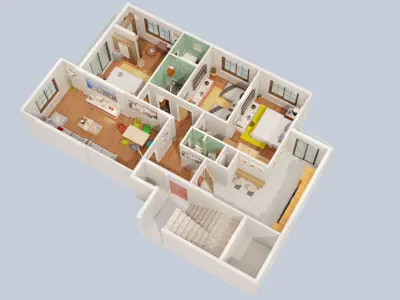 3D Floor plan-Interior plan 3D model
