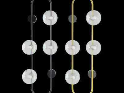 Light wall sconce with glass balls 3D model
