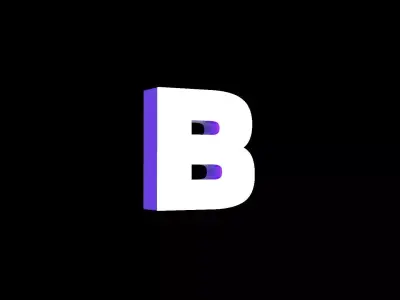 Led Light Sign letter B 3D print model