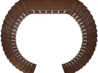 Double stairs Low-poly 3D model