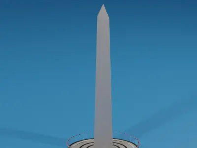 Cartoon USA Washington Monument Landmark Low-poly 3D model
