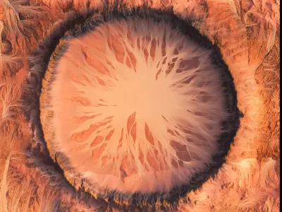 Mars Crater 8k realistic render Vray 3D model