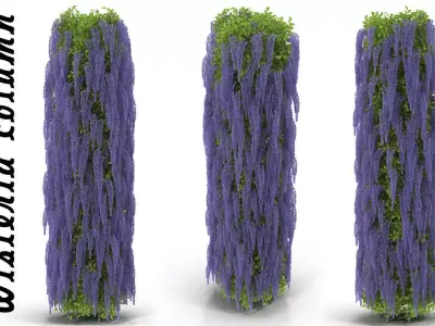 Wisteria column 3D model