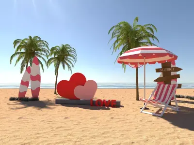 Beach leisure 3D model