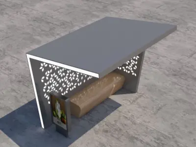 Bus Stop Modern 1 3D model