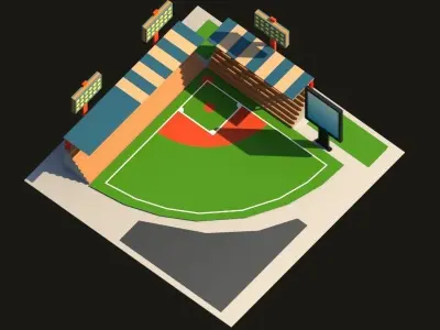 Low Poly Stadium Pack Low-poly 3D model