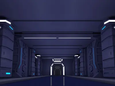 Sci Fi Corridor 3D model 56