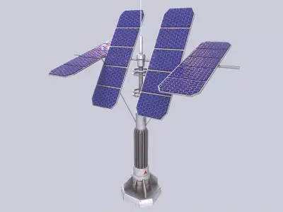 Scifi solar panel Low-poly 3D model