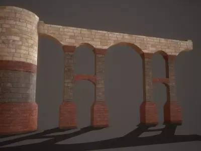 Roman Aqueduct Low-poly 3D model