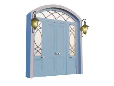 Door and Lantern 3D model