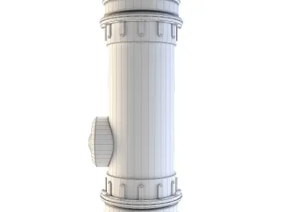 Space Station Wall Round Container 3D model