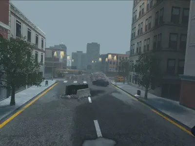 Lowpoly Shooting area City  Low-poly 3D model