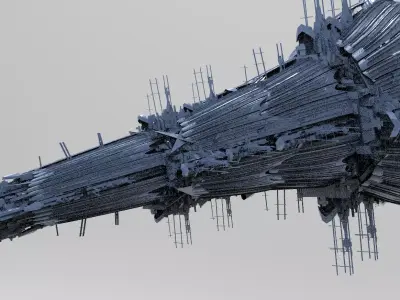 Sci-fi Opera House Ship 3D model
