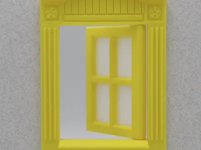 Functional Single window style 4 multi-color and multi-material  3D print model