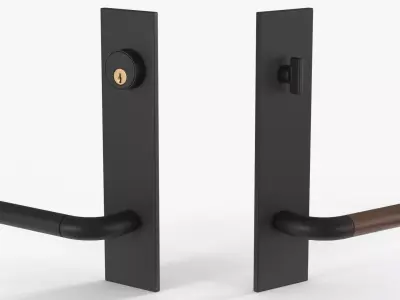 Tumalo Handle - Bronze with Walnut Lever Exterior Door Hardware 3D model