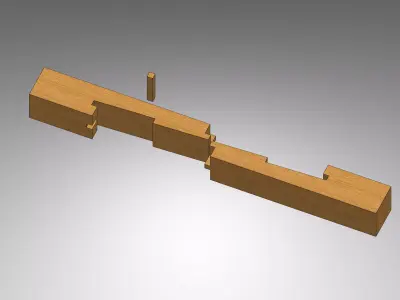 Kanawa Tsuki - Classical Japanese Wood Joint  Free 3D model