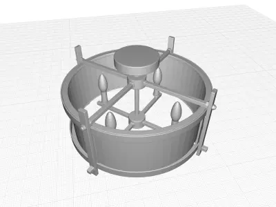 Maren Light Lantern Drum Semi Flush Mount 3D model