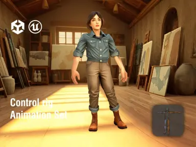 Artist Character in Practical Outfit Free low-poly 3D model