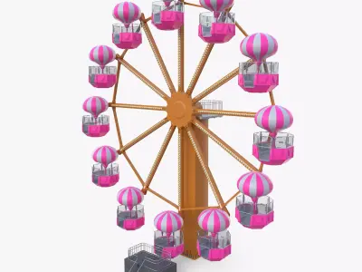 Animated ferris wheel v3 Low-poly 3D model