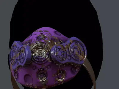 Gas mask helmet 3d model scifi Low-poly  Low-poly 3D model