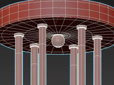intenso six light chandelier with glass globes and chrome finish 3D model