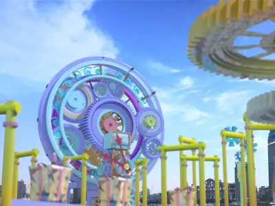 Cartoon amusement park amusement park amusement park equipment 3D model