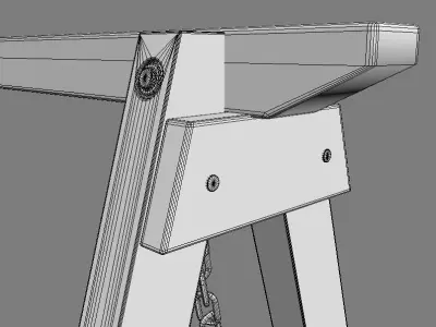 Wooden Swing 11 3D model