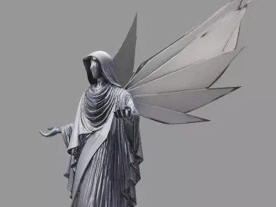 Modern Hooded Angel Sculpture 3D model