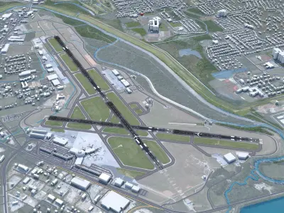 Chattanooga Airport 10km Low-poly 3D model