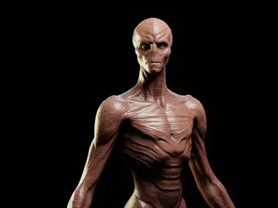 Alien Visitor Low-poly 3D model