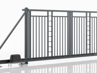 Aluminum Electric Sliding Gate - Model 6 - 3D model