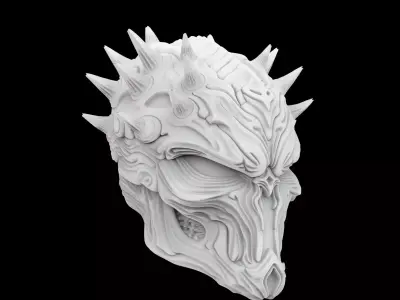 Space Creature Bust 3D Print Model 3D print model