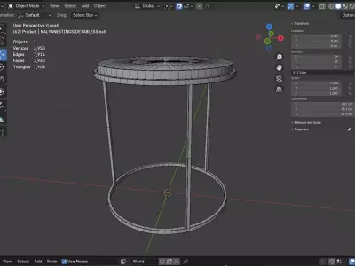 NALYA NESTING SIDE TABLE Small Low-poly 3D model