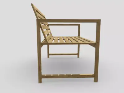 Bench Low-poly 3D model 4