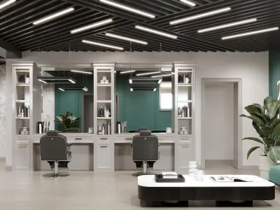 Barbershop Furniture  3D model
