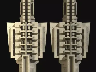 Architectural Decorative Elements from Hollyhock House 3D model