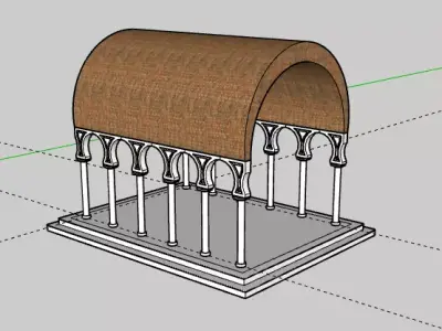 Moorish arched corridor 3D model