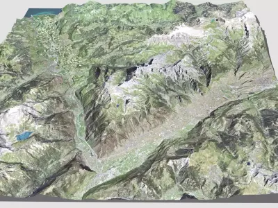 Mountain landscape Alps Switzerland 3D model