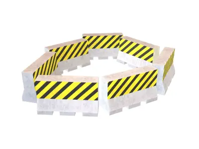 Road Barriers v4 010 Low-poly 3D model