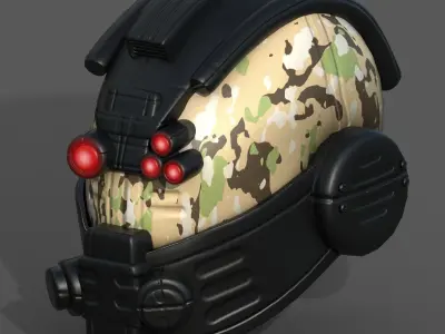 Helmet scifi military futuristic technology fantasy  Low-poly 3D model purchase