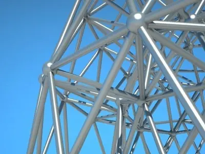 Metallic structure truss 03 Double Dome 3D model